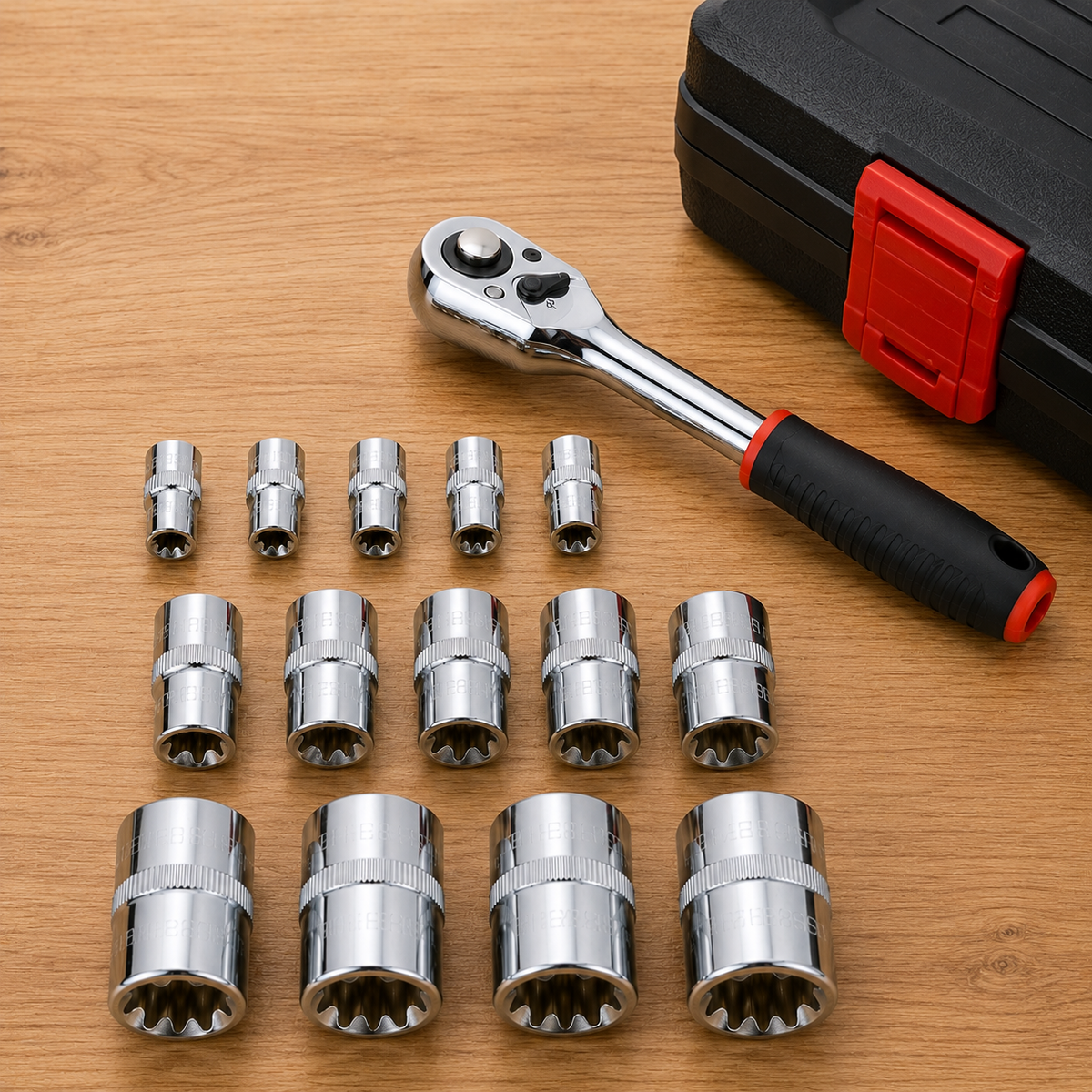 Kit Douilles Torx E 1/4" 3/8" 1/2" 14 Pièces I Atelier Valtis